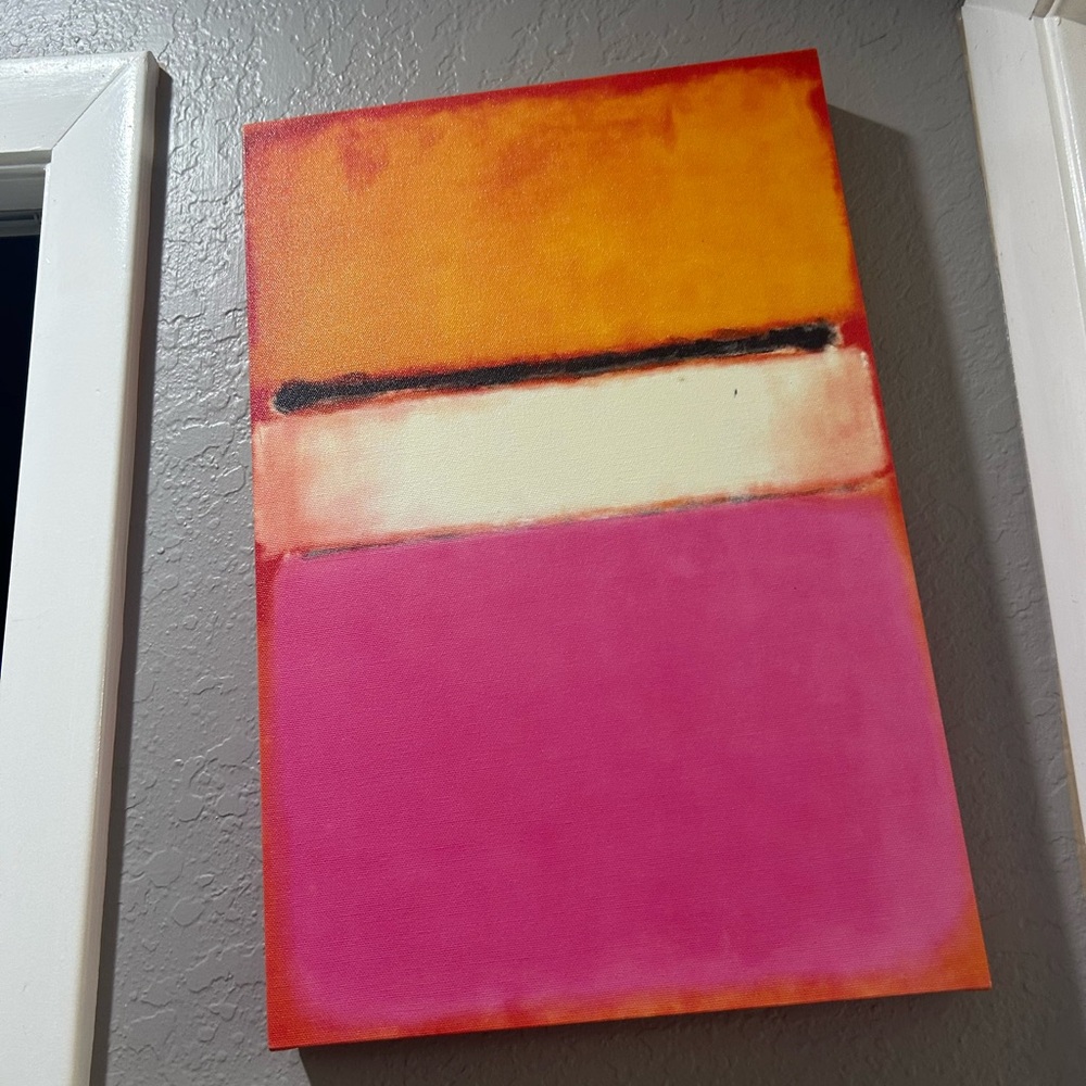 Abstract Orange and Pink Canvas Art